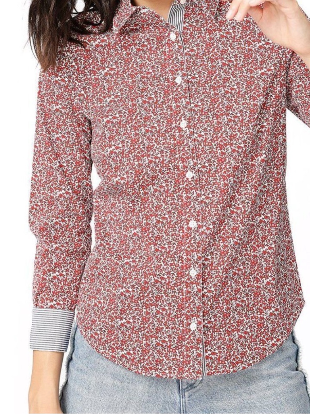 NWT COURT & ROWE Red Button-Front Maritime Amour Blouse Bright Rouge XS or XXS